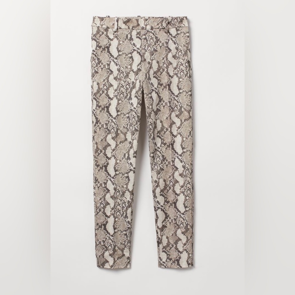 H&M Beige/snakeskin-patterned Slacks